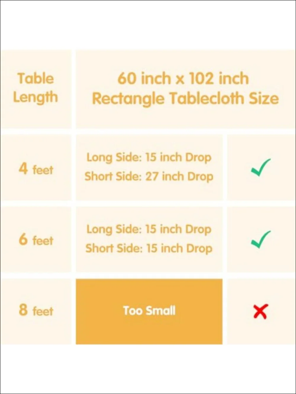 6 Pack Tablecloths 60x102 Inch Premium 150 GSM Polyester for 6ft Rectangle